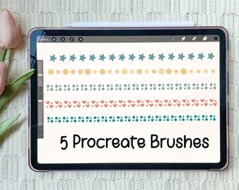 Border Procreate Brushes | Border Brush Set 1 | Lettering Procreate Brush | Monoline Brush | Procreate Brushes