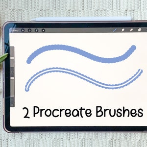 2 Procreate Brushes | Scallop Procreate Brush| Scallop Outline Brush | Instant Download | Digital Brush