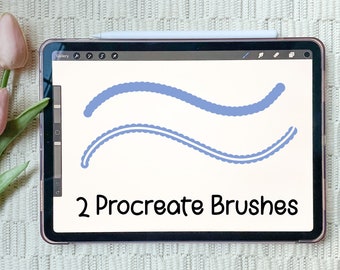 2 Procreate Brushes | Scallop Procreate Brush| Scallop Outline Brush | Instant Download | Digital Brush