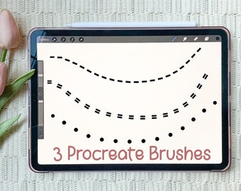 3 Procreate Brushes | Dash Procreate Brush | Dots Procreate Brush | Monoline Brush | Calligraphy Brush | Digital Brush