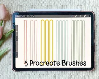 5 Outline Multi Line Procreate Brushes | Rainbow Procreate Brush | Instant Download Brush | Procreate Brushes