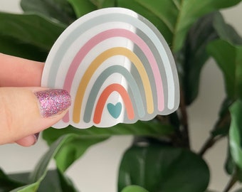 CLEAR Colorful Rainbow Stickers | Waterproof Stickers | Die Cut Stickers | Laptop Stickers | Water Bottle Stickers | Sticker for Hydroflask