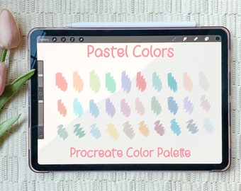 30 Procreate Color Swatches | Procreate Color Palette | Pastel Colors | Instant Download