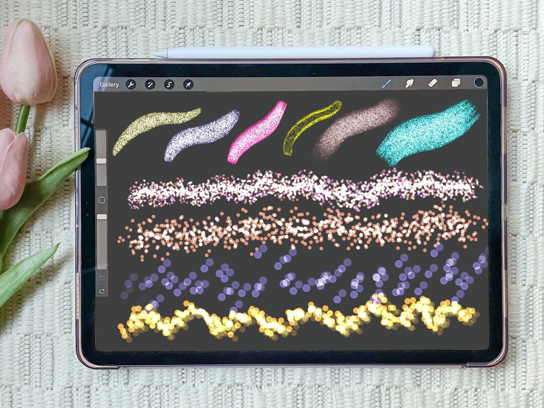 17 Glitter Brushes for Procreate | Golden Brush | Sparkle Procreate ...