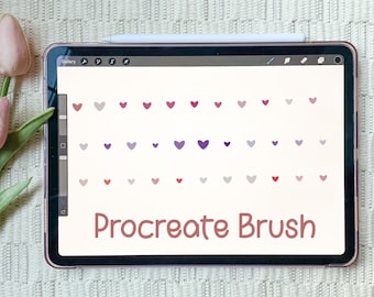 Procreate Brush | Heart Brush | Heart Procreate Brush | Monoline Brush | Calligraphy Brush