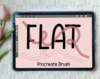 Flat Procreate Brush | Flat Outline Brush | Lettering Brush | Square Procreate Brush | Calligraphy Brush | Procreate Brush