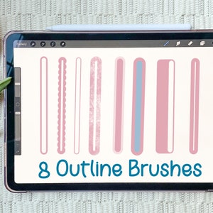 Outline Brush Set Procreate Brush Set 3D Outline Brush Lettering Procreate Brush Procreate Brushes image 1