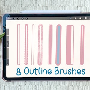 Outline Brush Set Procreate Brush Set 3D Outline Brush Lettering Procreate Brush Procreate Brushes image 1