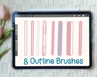 Outline Brush Set |  Procreate Brush Set | 3D Outline Brush | Lettering Procreate Brush | Procreate Brushes