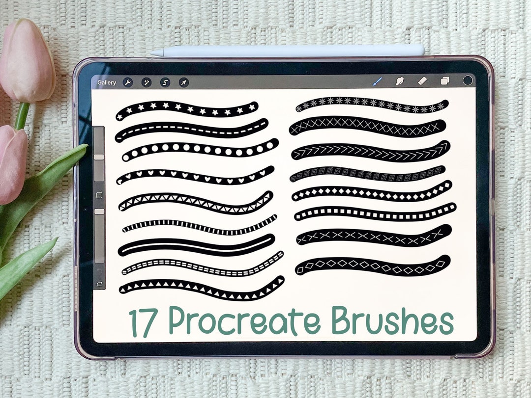 17 Procreate Brushes Border Brush Set Lettering Procreate Etsy