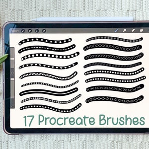 17 Procreate Brushes | Border Brush Set | Lettering Procreate Brush | Monoline Brush | Procreate Brushes