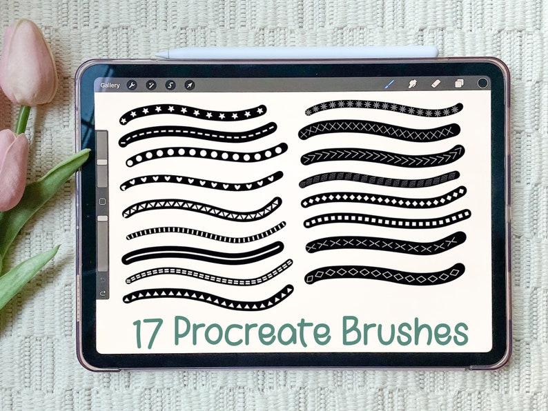 17 Procreate Brushes Border Brush Set Lettering Procreate Etsy