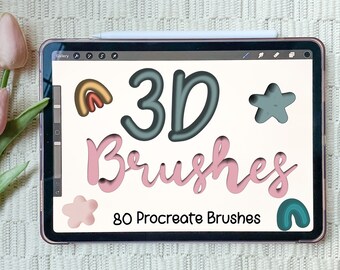 3D Brushes for Procreate | Velvet Brushes | Shiny 3D Brushes | Lettering Procreate Brush | Procreate Brush Download | Instant Download