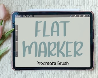 Flat Marker Procreate Brush | Lettering Brush | Calligraphy Brush | Procreate Brushes