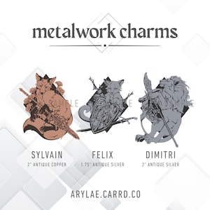 Sylvain/Felix/Dimitri Animal Metalwork Charms and Stickers
