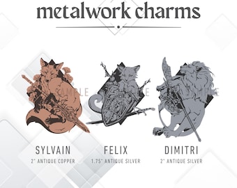 Sylvain/Felix/Dimitri Animal Metalwork Charms and Stickers