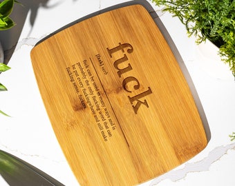 Funny Definition Bamboo Cutting Board: Unique Kitchen Decor Gift