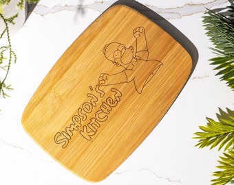 Personalized Simpsons Cutting Board, Simpsons Gift, Homer Simpson, Personalized Simpsons Inspired Decoration, The Simpsons Gift