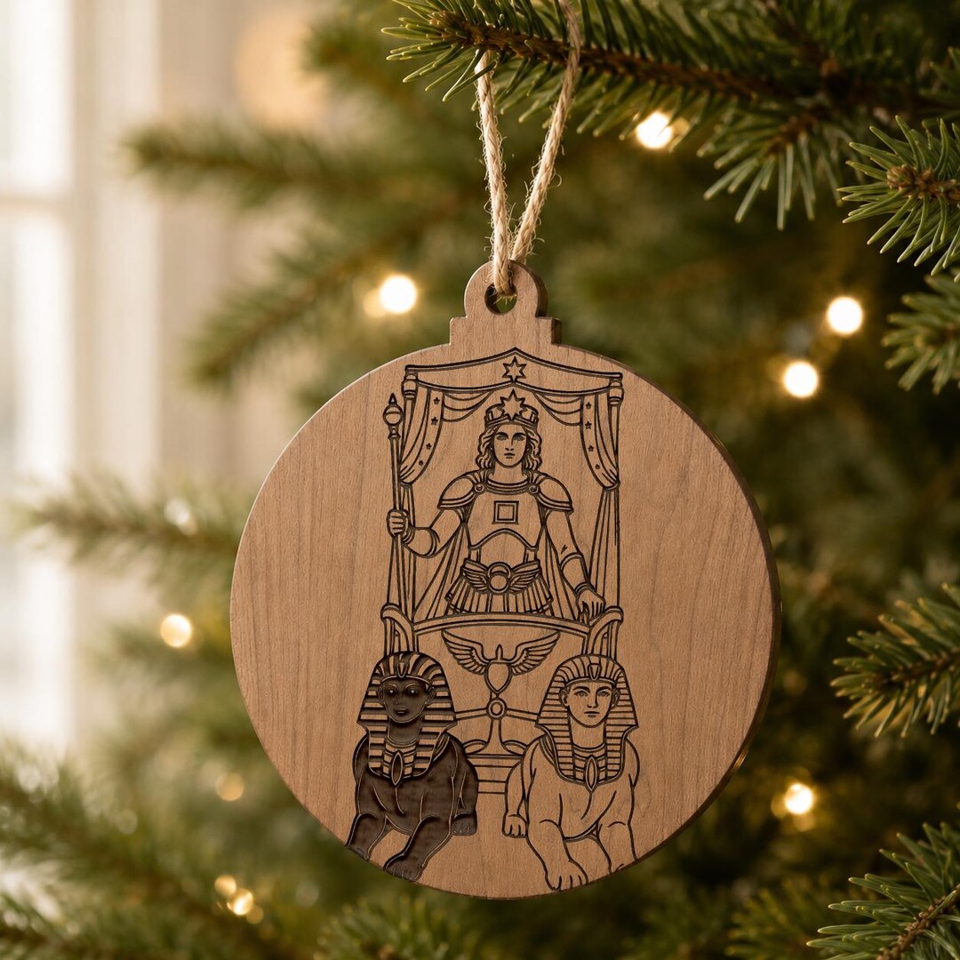 The Chariot Tarot Card Wooden Ornament, Victory Chariot Rider, Sphinxes ...