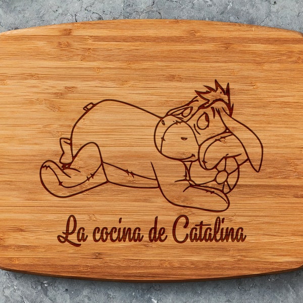 Custom Personalized Eeyore Inspired Bamboo Cutting Board, Personalized Winnie the Pooh Inspired Gift, Disney Inspired Gift Ideas