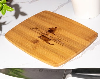 Jolie planche à découper silhouette de chat, décoration de cuisine, cadeau pour les amoureux des chats, planche en bois, accessoire de cuisine