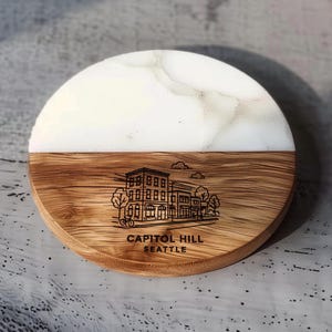 Capitol Hill Seattle Coaster – Iconic Neighborhood Landmark Souvenir, Pacific Northwest Gift, Seattle Home Decor