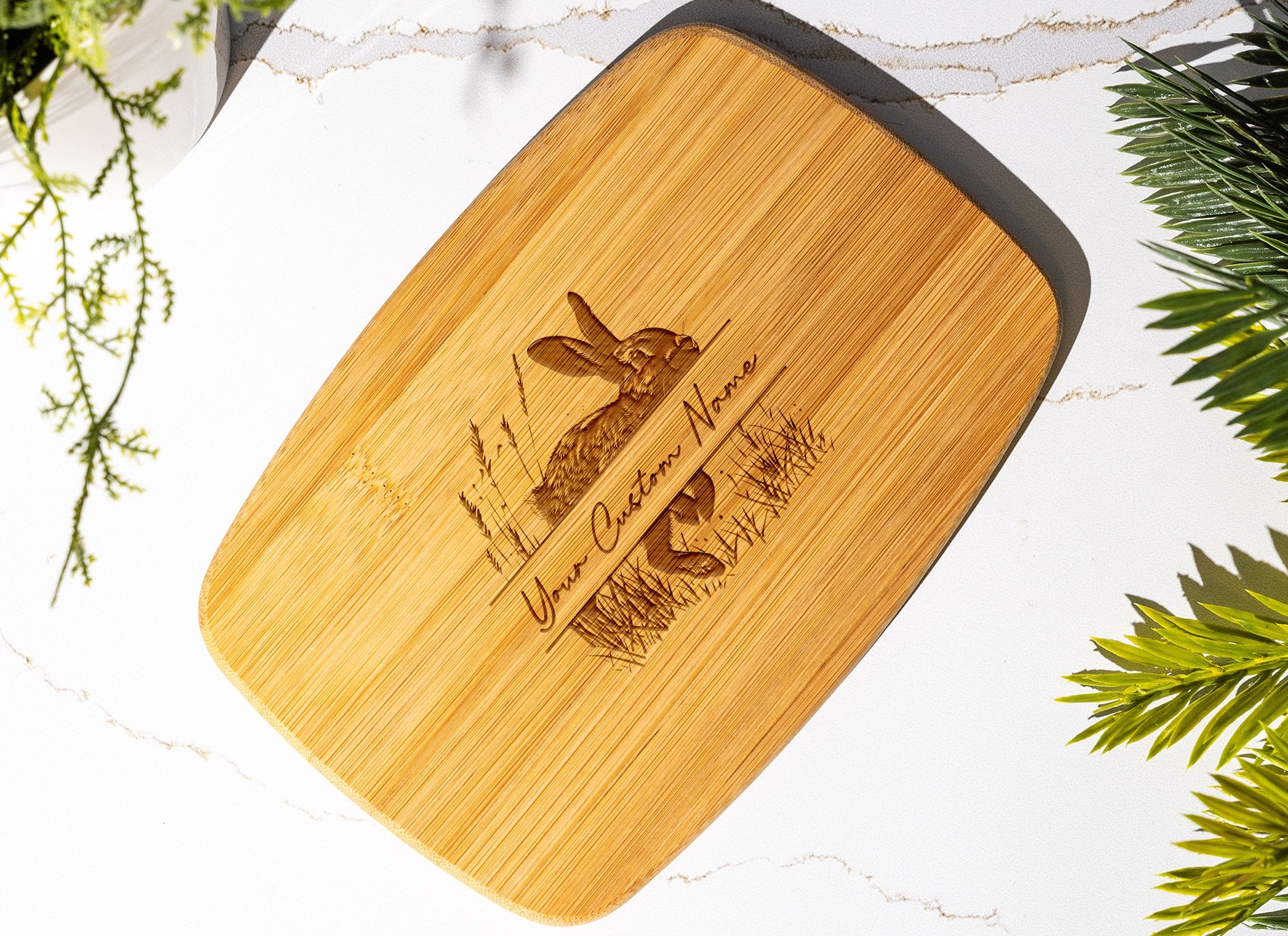 Rabbit Engraved Rabbit Engraved Bamboo Cutting Board: Kitchen Decor Gift - Etsy