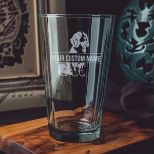English Springer Spaniel Pint Glass: Custom Engraved Dog Lover Gift