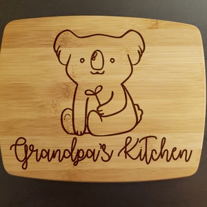 Personalized Koala Cutting Board, Custom Bamboo Baby Koala Gift, Housewarming, Wedding, Birthday, Holiday Gifts