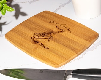 Saxophone Cutting Board, Musician Gift, Kitchen Decor, Wood Chopping Board, Jazz Lover Present