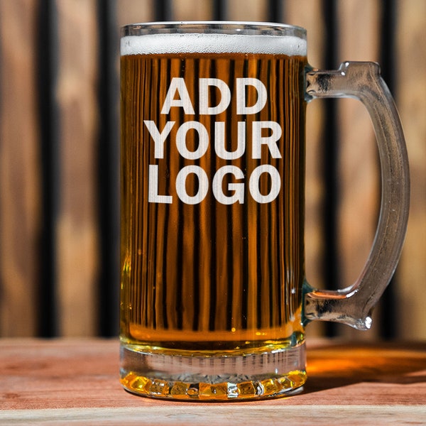 Custom Logo Beer Mug, Engraved Logo, Company Gifts, Logo Engraved Gifts, Custom Logo Gifts, Company Branded Beer Mugs