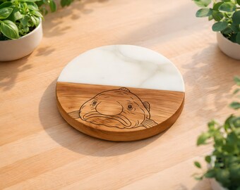 Blobfish Coaster | Cute Deep Sea Fish Drink Coaster | Funny Ocean Creature Table Protector | Marine Life Gift