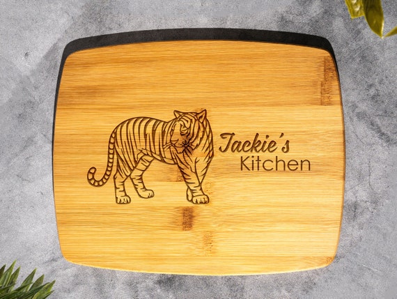 Personalized Tiger Cutting Board, Tiger Decor, Tiger Gift For Her and Him, White Tiger, Personalized Tiger, Tiger Housewarming Gift