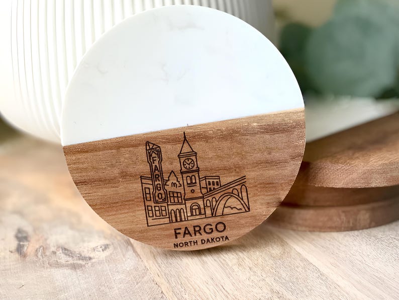 Fargo North Dakota City Skyline Coaster - Thumbnail 2