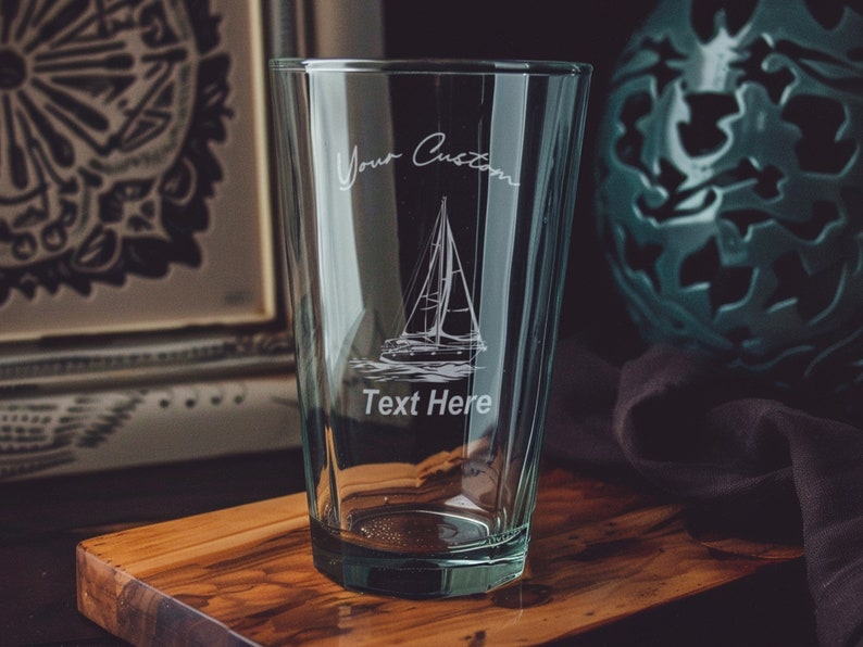 BottleShopEngraving Sailboat Pint Glass