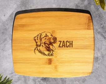 Golden Retriever, Smiling Dog, Pet Lovers, Personalized, Happy Pet - Personalized Cutting Board