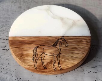 Kathiawari Horse Coaster – Elegant Indian Horse Design Drink Coaster for Equestrian Decor & Horse Lovers Gift
