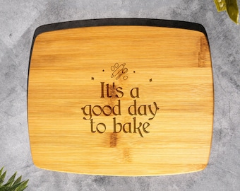 Engraved Bamboo Cutting Board: Baking Lover Gift, Kitchen Decor