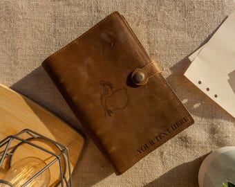 Mermaid Silhouette Leather Journal: Refillable A5 Writing Notebook