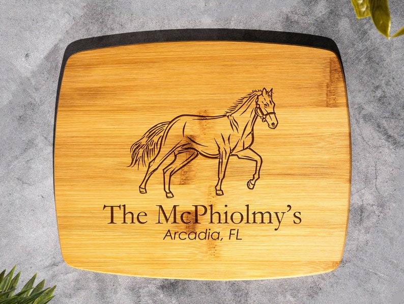 Personalized Horse Bamboo Cutting Board - Thumbnail 4