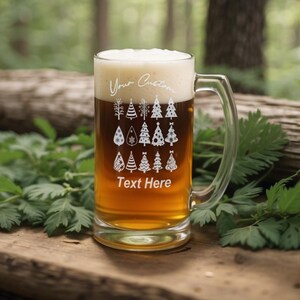 Christmas Tree Decorations Glass Beer Mug, Holiday Beer Mug, Christmas Gift for Him, Festive Drinkware, Beer Lovers Gift, Personalized Mug