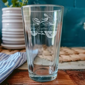 Motorcycle Pint Glass: Personalized Biker Bar Decor