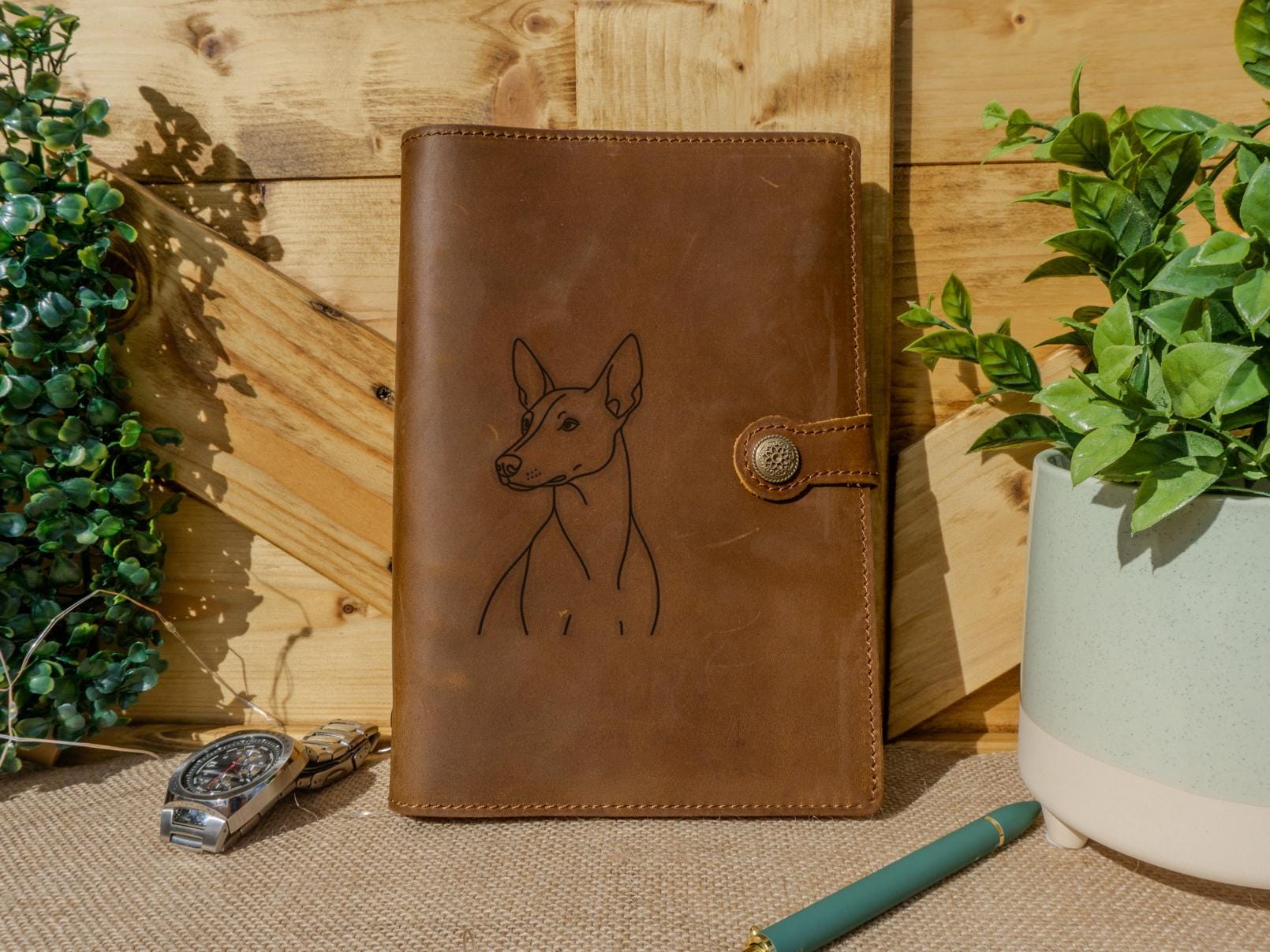 Xoloitzcuintli Dog Leather Journal: Refillable Crazy Horse Leather