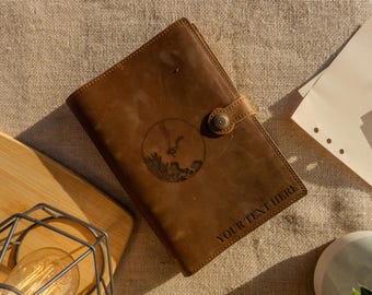 Scuba Diver Crazy Horse Leather Journal: Refillable A5 Notebook