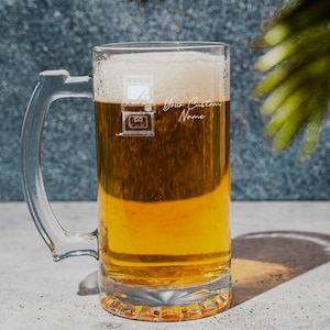 Retro Arcade Games Beer Mug, Vintage Gamer Gift, Glass Gaming Mug, Classic Game Collectible, Gamer Barware