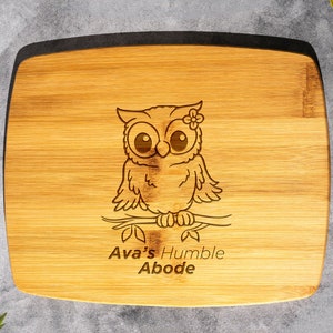 Personalized Owl Bamboo Cutting Board – Whimsical Kitchen Decor with Custom Engraving! Custom Nature Decorations, Nature Connection