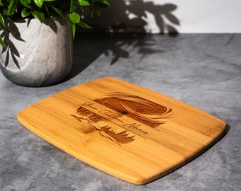 Aurora Borealis Bamboo Cutting Board: Alaska Northern Lights Decor