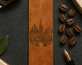 Oxford England Travel Genuine Leather Bookmark, Oxford Landmarks Souvenir Bookmark, Oxford City Travel Gift