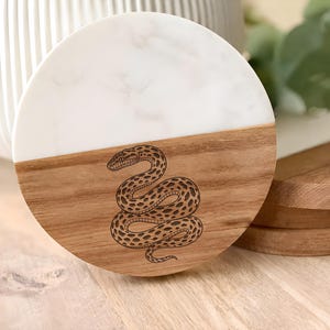 Spotted Python Snake Coaster, Australian Reptile Drink Coaster, Wildlife Animal Coaster, Python Lover Gift, Nature Coaster