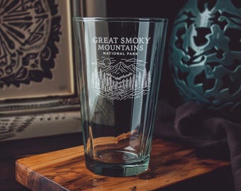 Smoky Mountains National Park Pint Glass – Scenic Landscape Souvenir